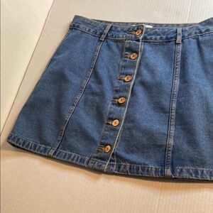 Denim Button-Up Skirt
